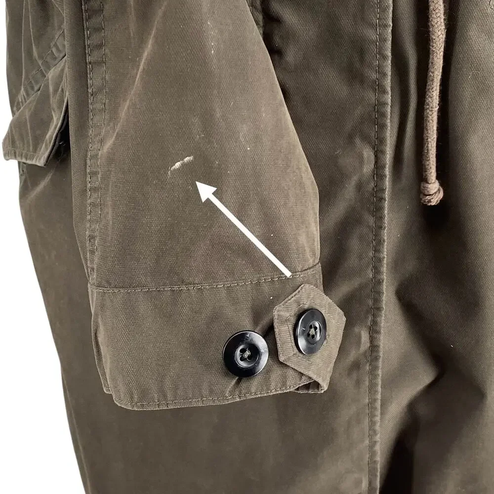 RW Co Longline Duck Canvas Chore Utility‎ Jacket S Green No Lining Drawstring